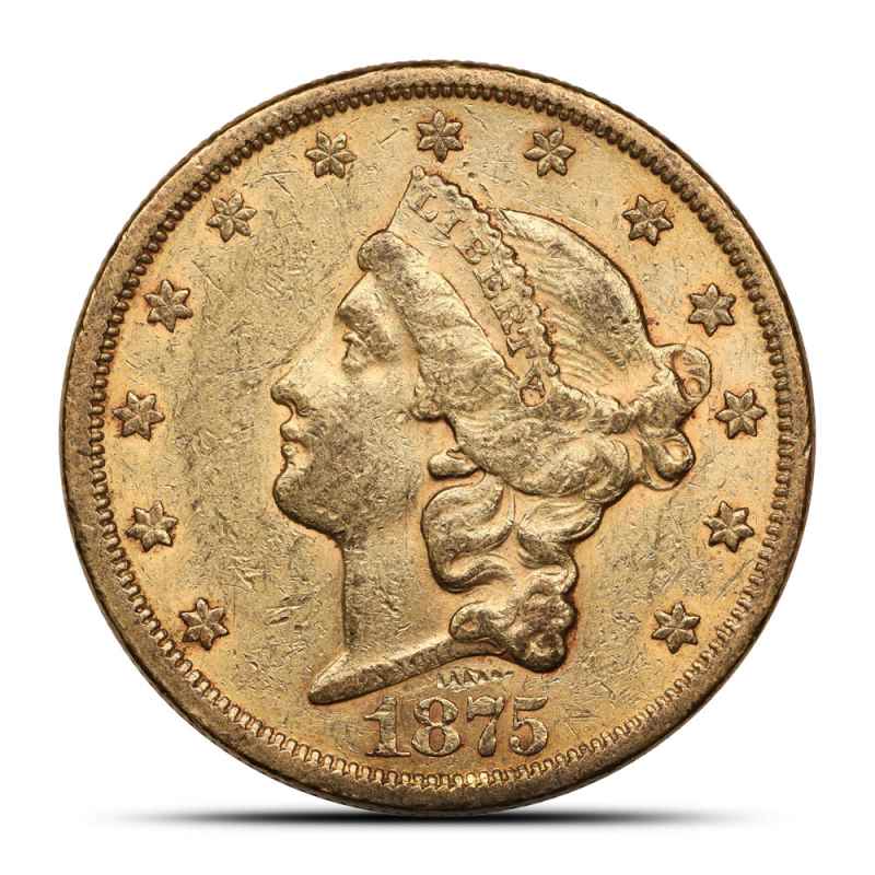 1991年 リバティ  ゴールデンアニバーサリー 1875-S Pre-33 $20 Liberty Gold Double Eagle Coin (Type 2, XF) l JM