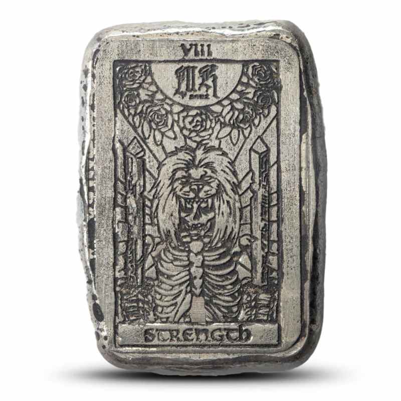 1 oz MK Barz Strength Tarot Card Silver Bar (New) l JM Bullion™