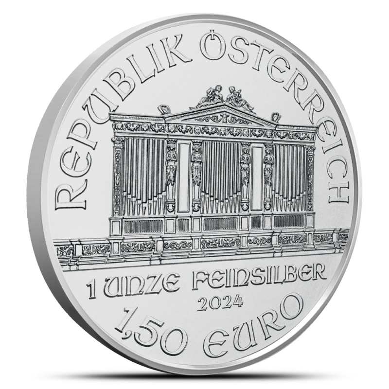 純銀　2024 オーストリア　ウィーンフィル 2024 1 oz Austrian Silver Philharmonic Coin (BU) l JM Bullion™