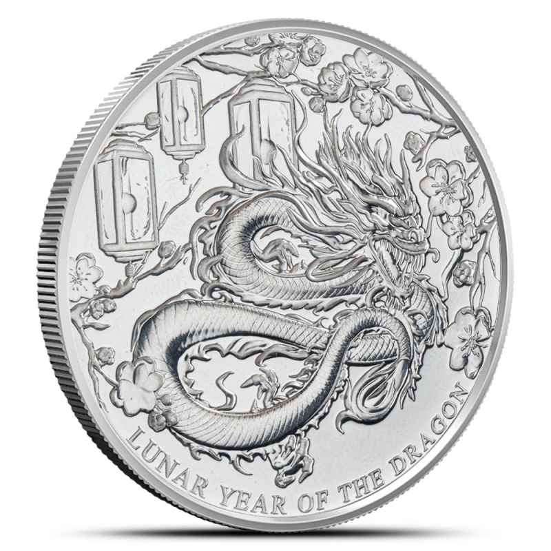 一点物 古銅製 老龍戲珠 置物 波乗り龍 透明玉 14cm 威厳と慈愛 2024 1 oz Pitcairn Island Silver Lunar Year of the Dragon Coin l