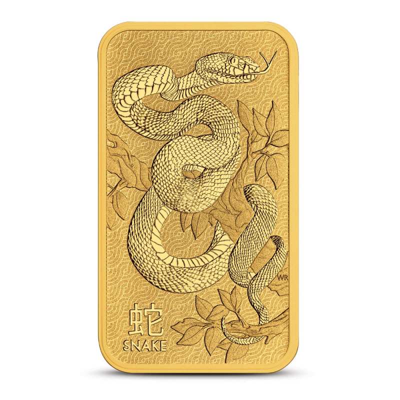 1 oz Perth Mint Lunar Year of the Snake Gold Bar (New) l JM Bullion™