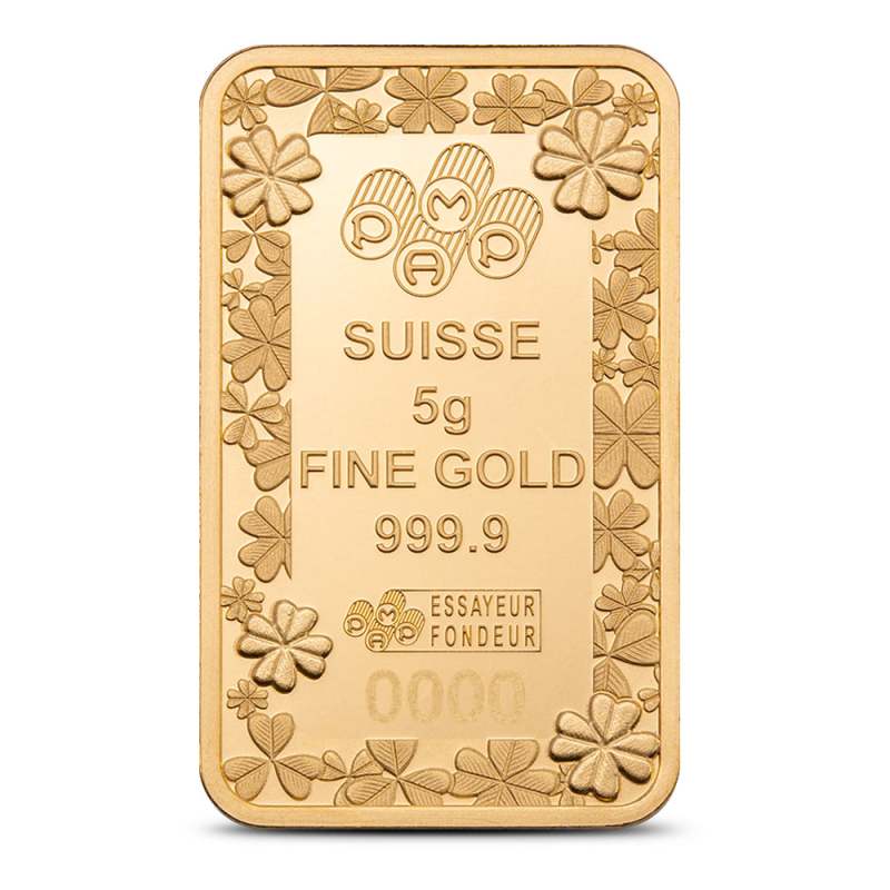 PAMP 純金 5グラム バー 保証書付き 保証書付き] (新品) アメリカ 純金 5グラム インゴット バー 保証番号