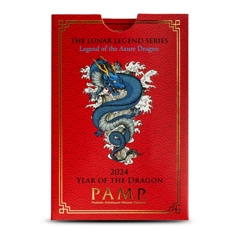 2024 1 oz PAMP Suisse Lunar Legend Azure Dragon Silver Bar l JM