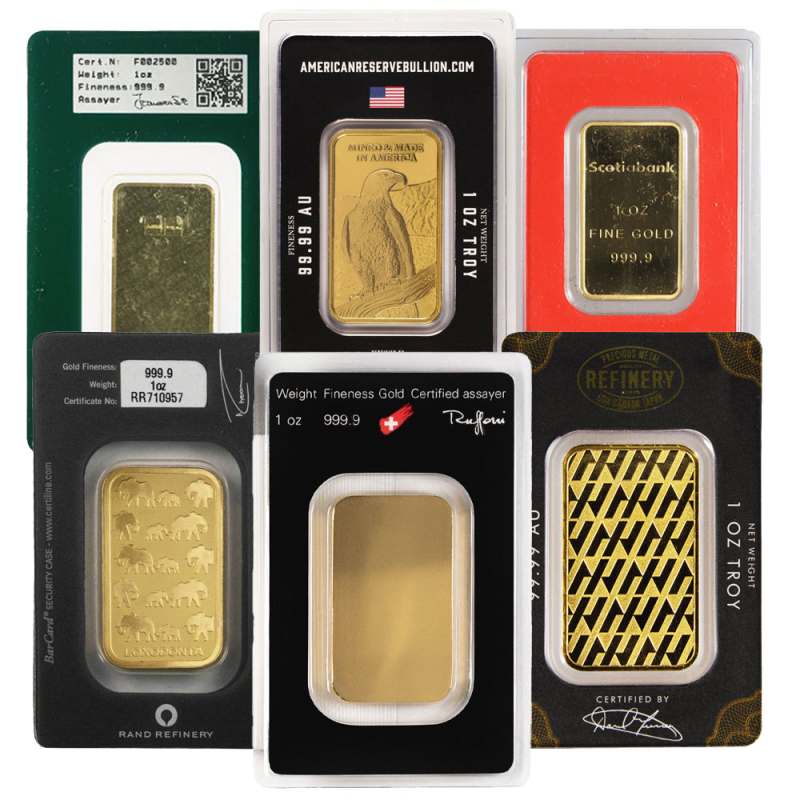 1 oz Gold Bar (Varied Condition, Any Mint, in Assay) l JM Bullion™