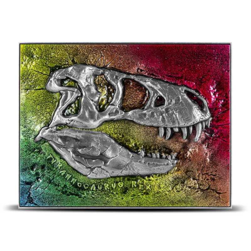 2023 Colorized Chad Bi-Metal Tyrannosaurus Rex Fossil Coin l JM