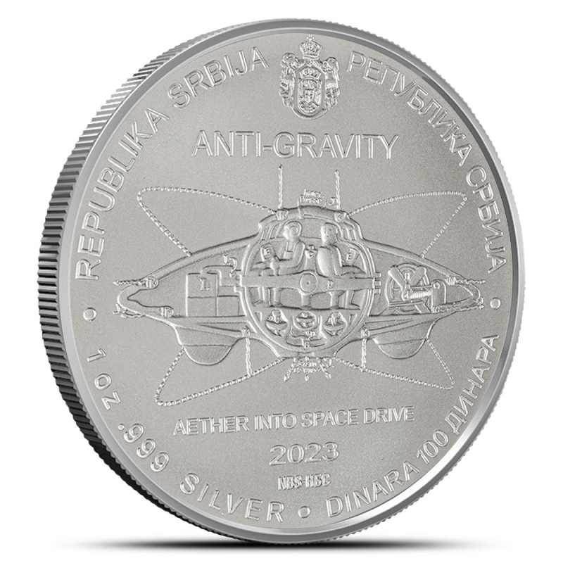 2023 Republic of Serbia Silver Nikola Tesla Anti Gravity Coin l JM