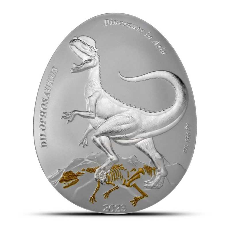 2023 Proof Samoa Silver Dinosaurs in Asia Dilophosaurus Coin l JM