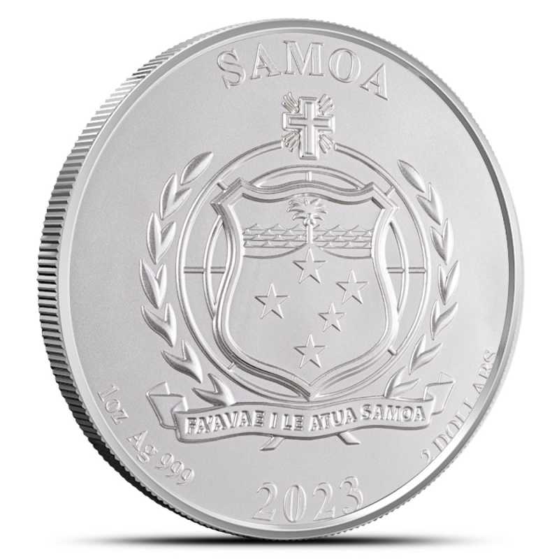 銀*ー様 【サモア2023年$2ドル／ゴ―ルデンイ―グル銀貨】１オンス／高浮彫プ 2023 1 oz Samoa Silver Four Guardians Vermillion Bird Coin l JM