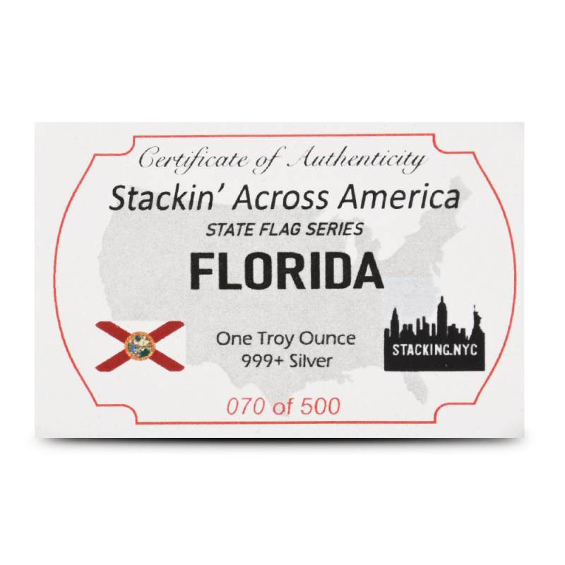 1 oz Colorized Stacking Across America Florida State Flag Silver