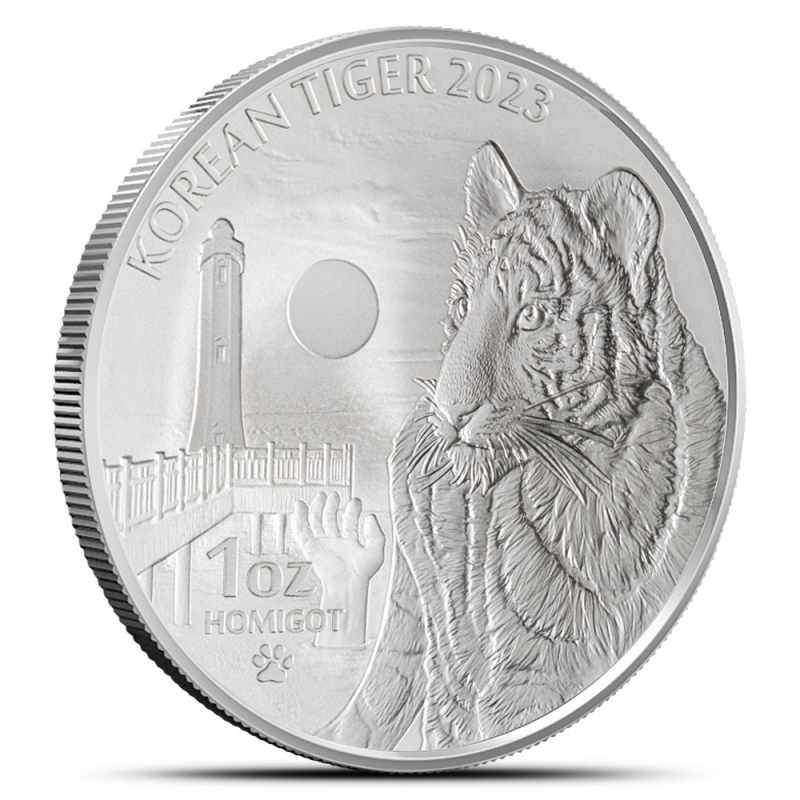 KOMSCO 銀製 3oz 鷲と虎のSilver bar 1 oz 2018 South Korean Tiger Silver Round | KOMSCO | Silver Gold