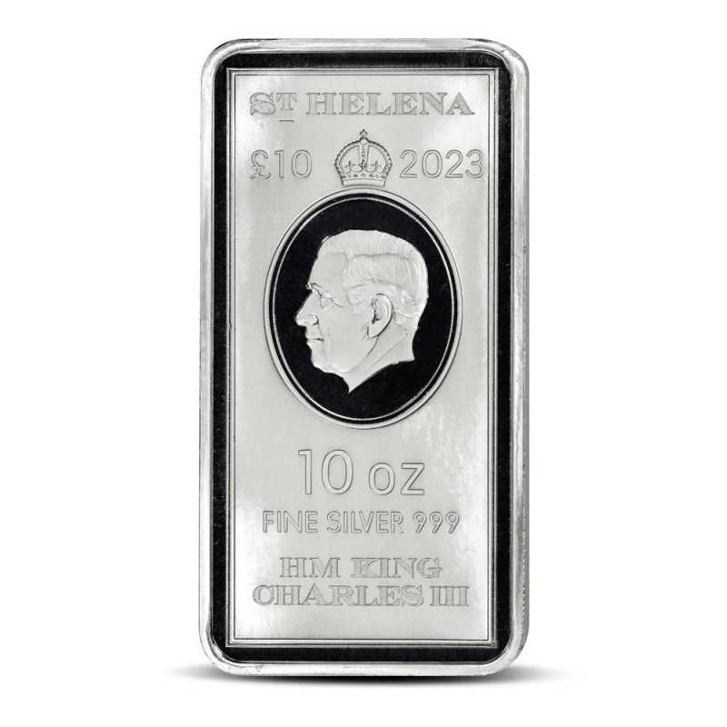 10 oz St. Helena Rectangular Silver East India Company Coin l JM