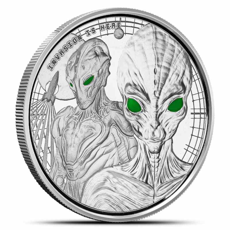2023 1 oz Proof Colorized Republic of Ghana Silver Alien Coin l JM