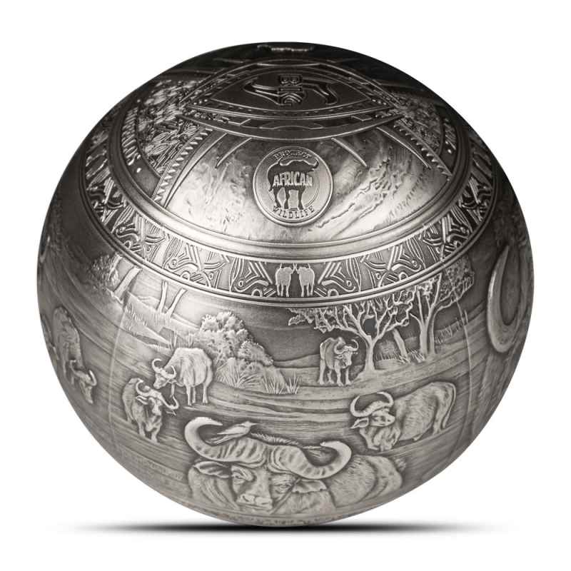 2024 Antique Republic of Djibouti Silver Big Five Buffalo Sphere