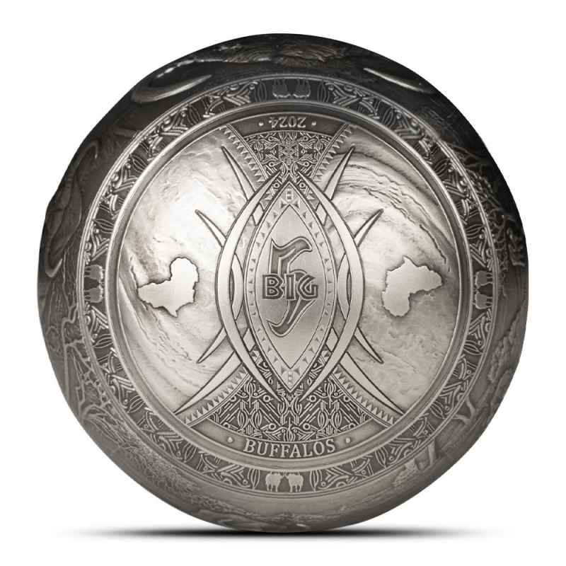 2024 Antique Republic of Djibouti Silver Big Five Buffalo Sphere