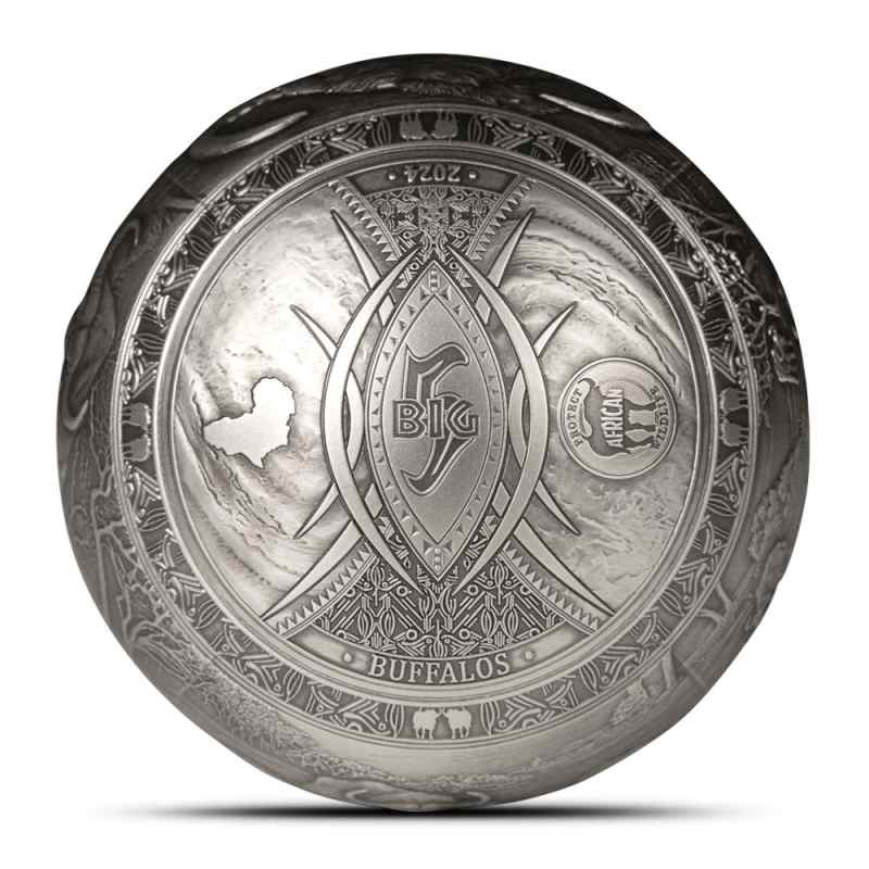 2024 Antique Republic of Djibouti Silver Big Five Buffalo Sphere