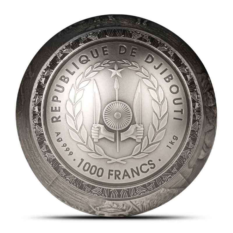 2024 Antique Republic of Djibouti Silver Big Five Buffalo Sphere