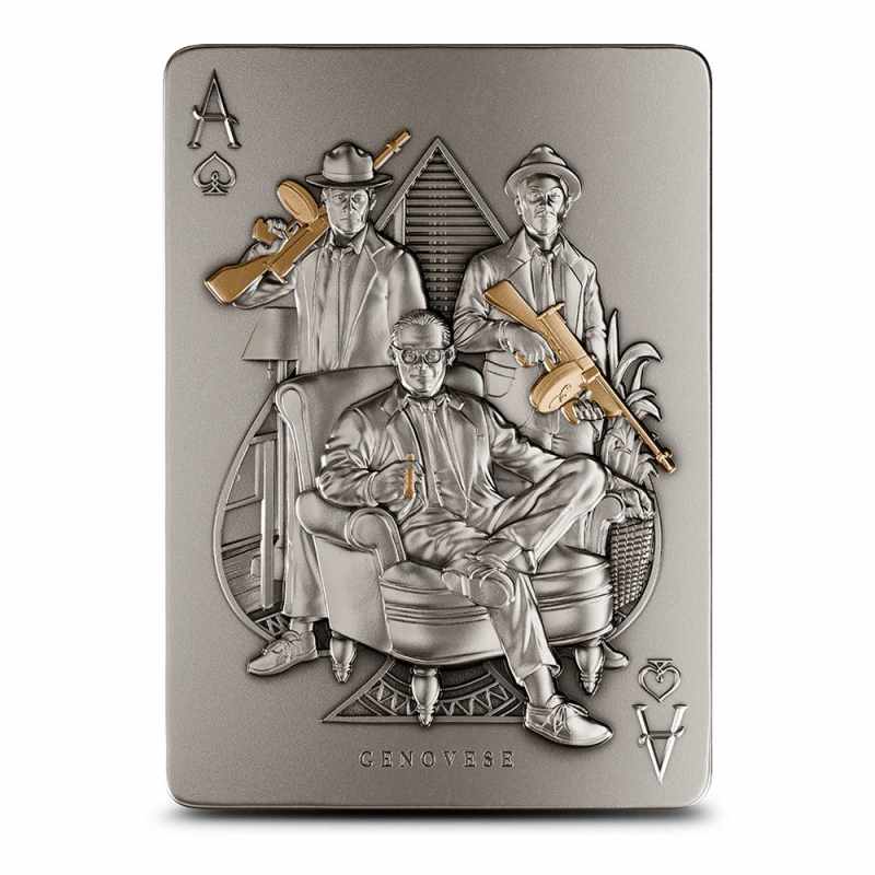 2025 2 oz Antique Republic of Chad Silver Genovese Crime Family