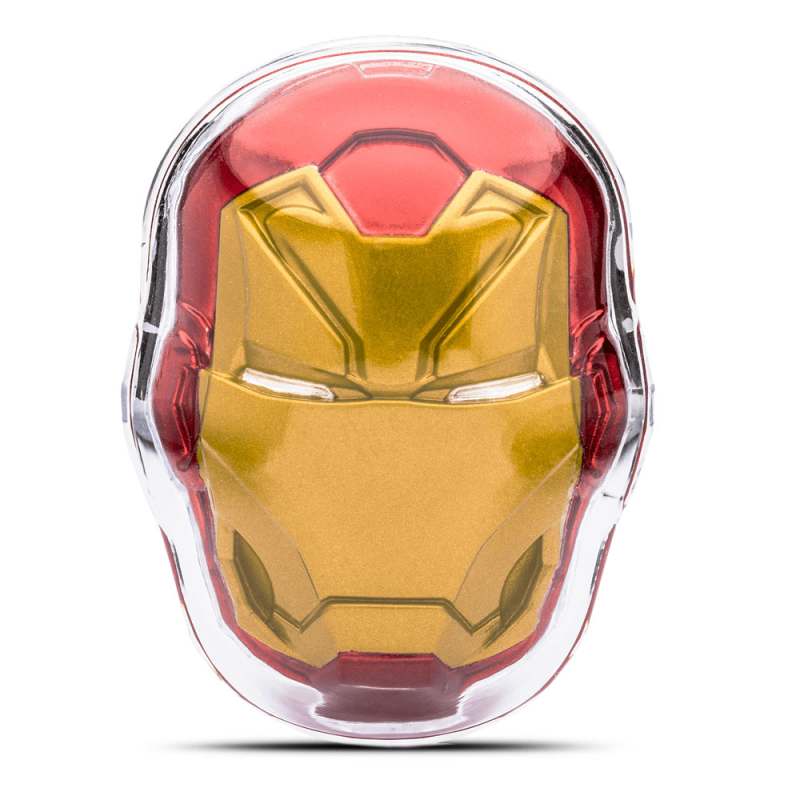 2024 2 oz Proof Colorized Niue Silver Marvel Iron Man Helmet Shaped Coin l  JM Bullion