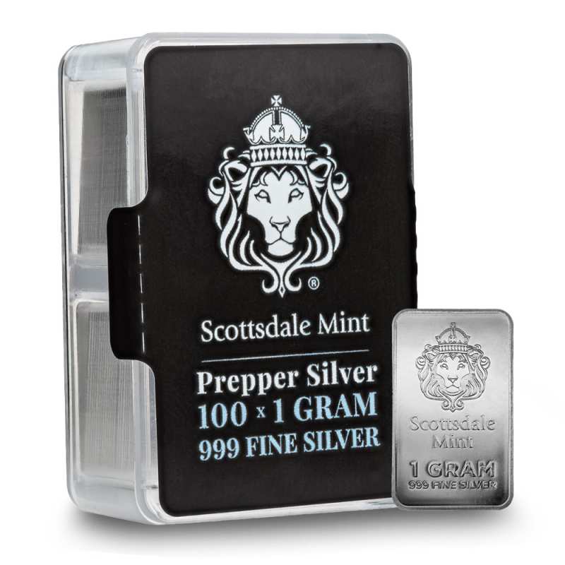 100 Gram Scottsdale Mint Silver Prepper Box (100 x 1g Bars) l JM