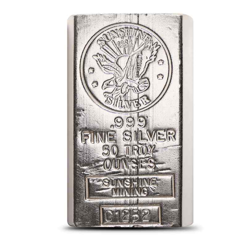 50 oz Sunshine Silver Bar (Vintage Design) l JM Bullion™
