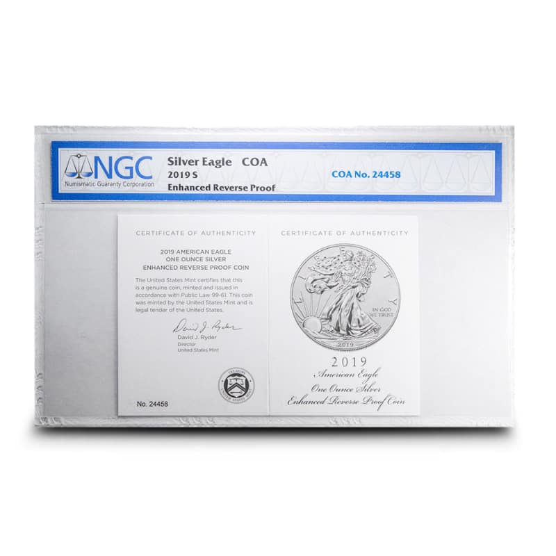 2019-S Silver Eagle Enhanced Reverse Proof NGC PF70 (VL) l JM Bullion™