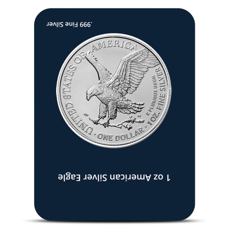2024 1 oz American Silver Eagle Coin (Blue American Flag Card) l