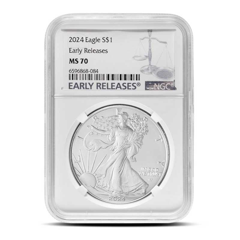 2024 1 oz American Silver Eagle Coin NGC MS70 ER l JM Bullion™