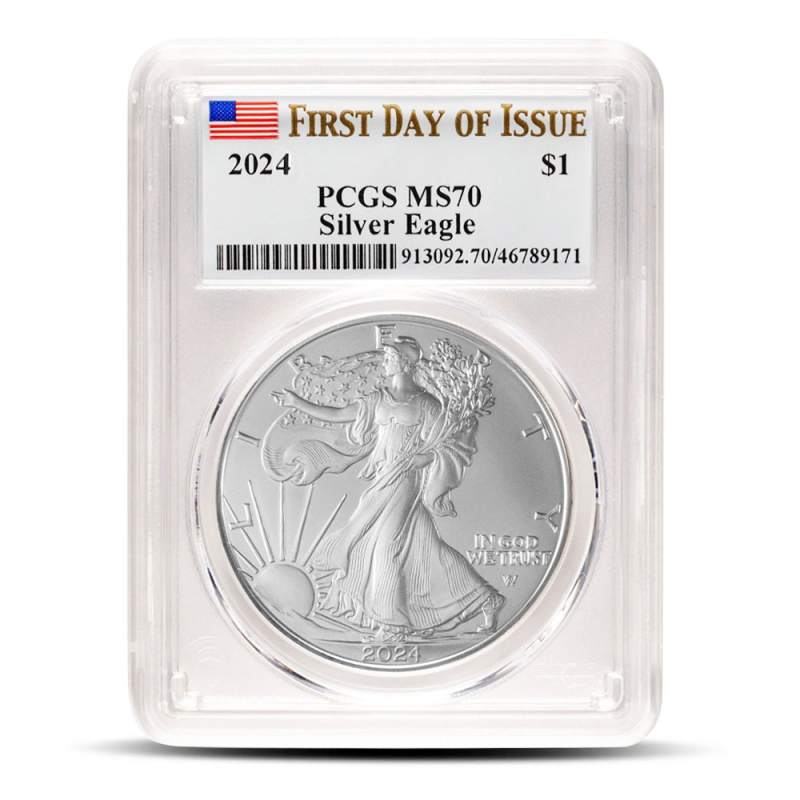 2024 1 oz American Silver Eagle Coin PCGS MS70 FDOI l JM Bullion™