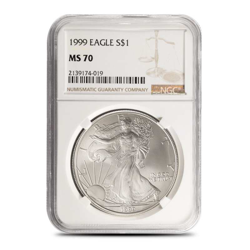 1999 1 oz American Silver Eagle Coin NGC MS70 l JM Bullion™