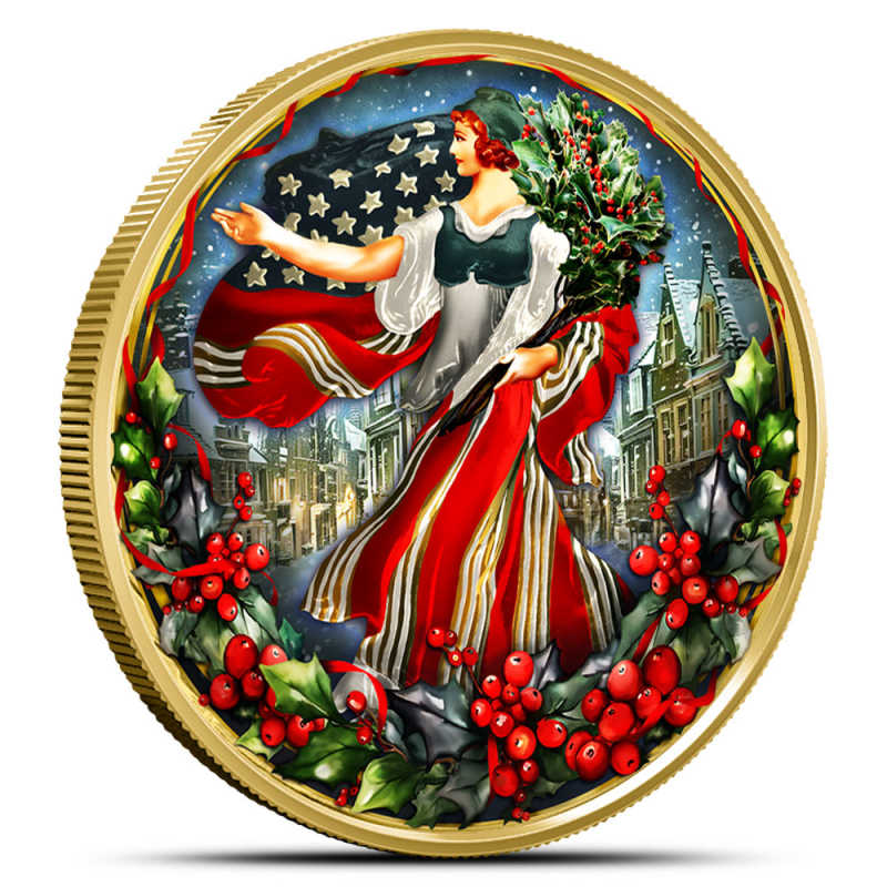 2024 1 oz Colorized Christmas American Silver Eagle Coin l JM Bullion™