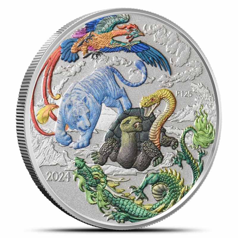 2024年オーストラリア　四神　カラー銀貨（極楽バージョン） 2024 Colorized Australian Silver Chinese Myths and Legends Lan