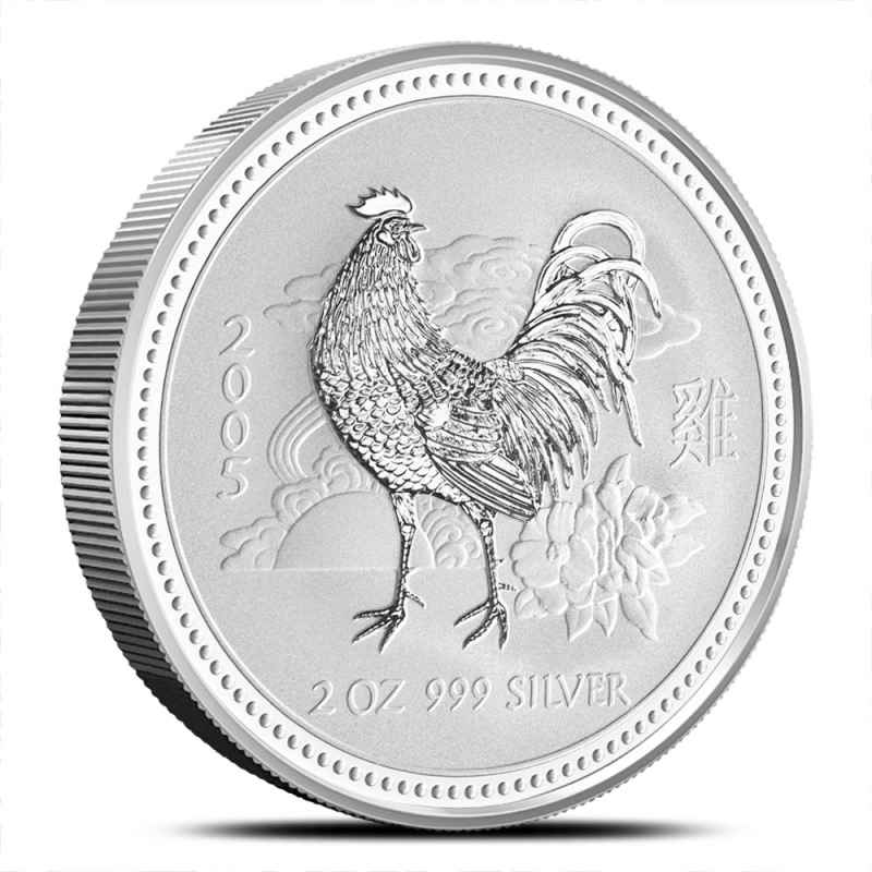 2005 2 oz Australian Silver Lunar Rooster Coin l JM Bullion™