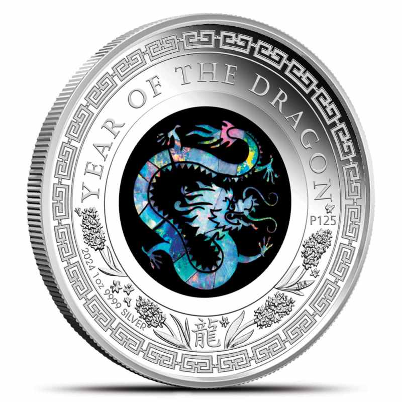 2024 1 oz Proof Australian Silver Lunar Dragon Opal Coin l JM Bullion™