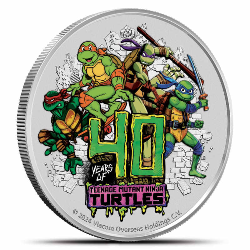 Colorized Tuvalu Silver Teenage Mutant Ninja Turtles 40th