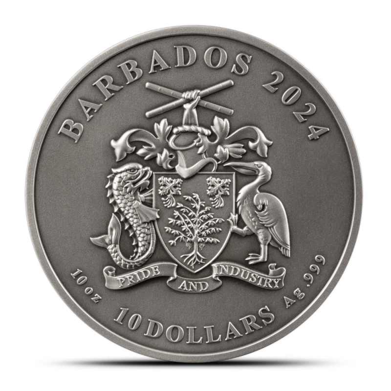 2024 10 oz Antique Barbados Silver Batman The Dark Knight Coin l