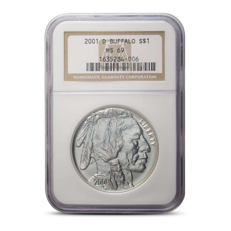 2001 D Buffalo $1 MS 69 バッファロー 銀貨 アメリカ 2001-D Buffalo Silver Dollar Coin NGC MS69 l JM Bullion™