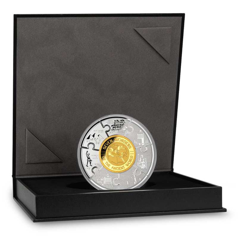2024 Burundi Silver Seven Wonders of the World Puzzle Coin Set l