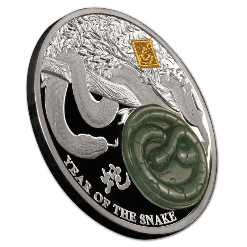 2025 2 oz Proof Burundi Silver With Jade Year of the Snake Coin l