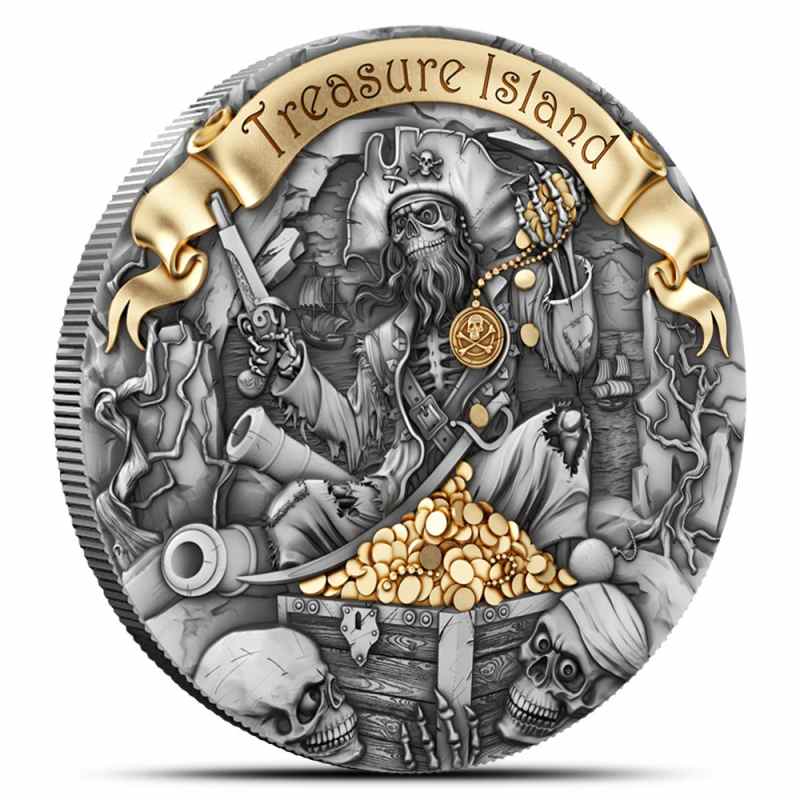 2024 2 oz Antique Cameroon Silver Treasure Island Coin l JM Bullion™