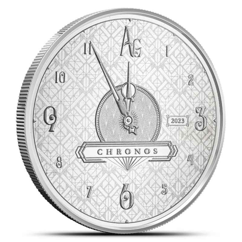鶴岡鉦次郎　銀製　SILVER刻印　鎚目　匙　約36g　共箱　M　R4329 2023 1 oz Tokelau Chronos Silver Coin (Proof-Like) l JM Bullion™