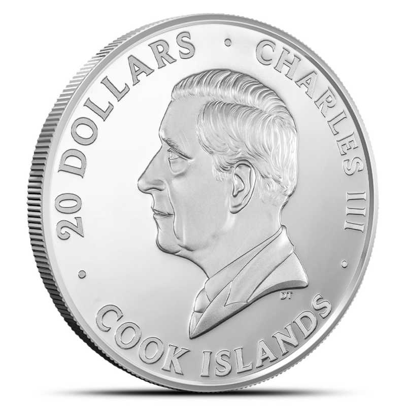 2024 3 oz Proof Cook Islands Silver Burst Bald Eagle Coin l JM