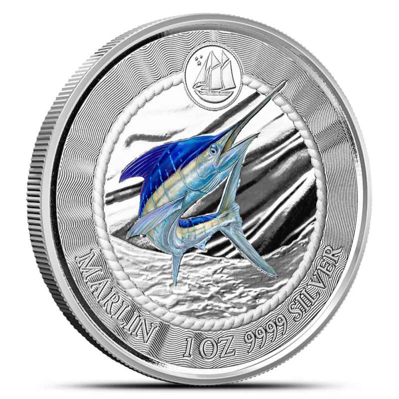 2023 Proof Colorized Cayman Islands Silver Sea Life Marlin Coin l