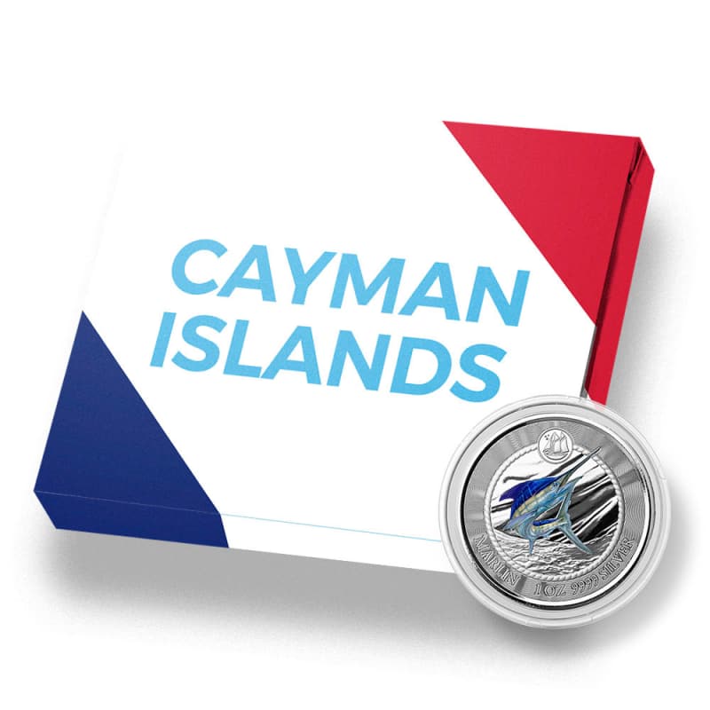 2023 Proof Colorized Cayman Islands Silver Sea Life Marlin Coin l