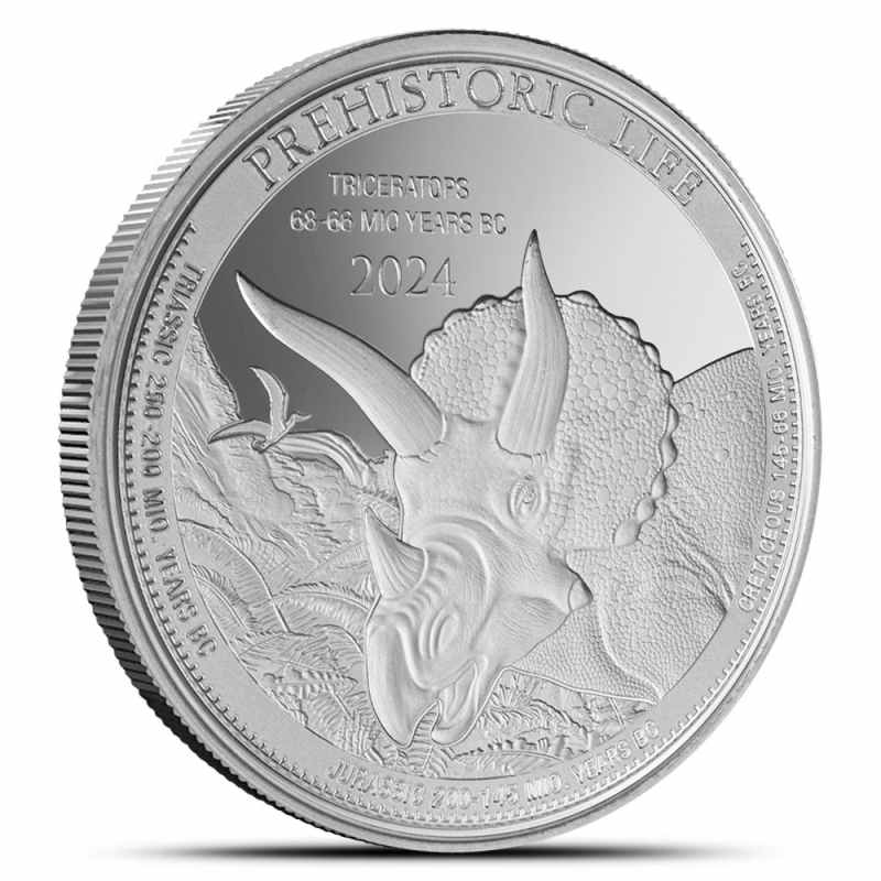 2024 1 oz Congo Silver Triceratops Coin (BU) l JM Bullion™