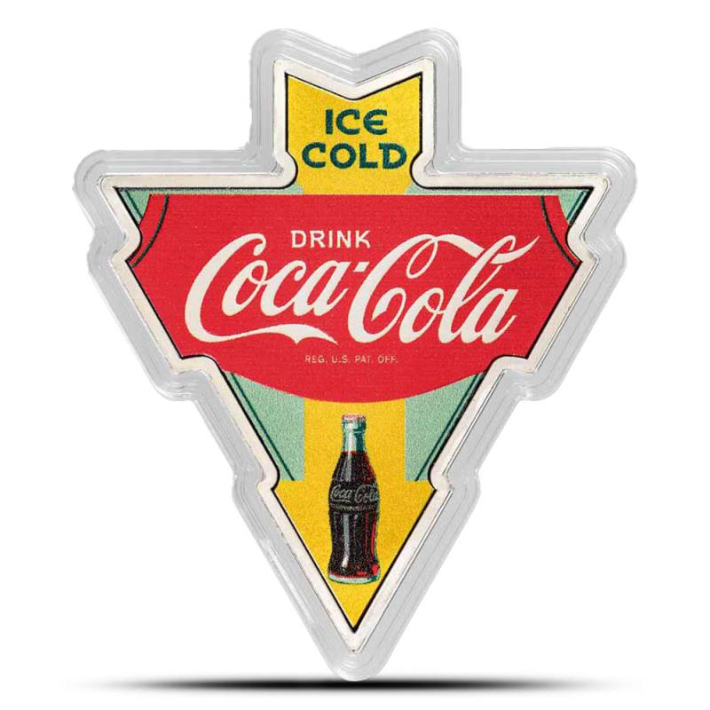 1 oz Coca-Cola Silver 1930's Vintage Sign (Box + CoA) l JM Bullion™