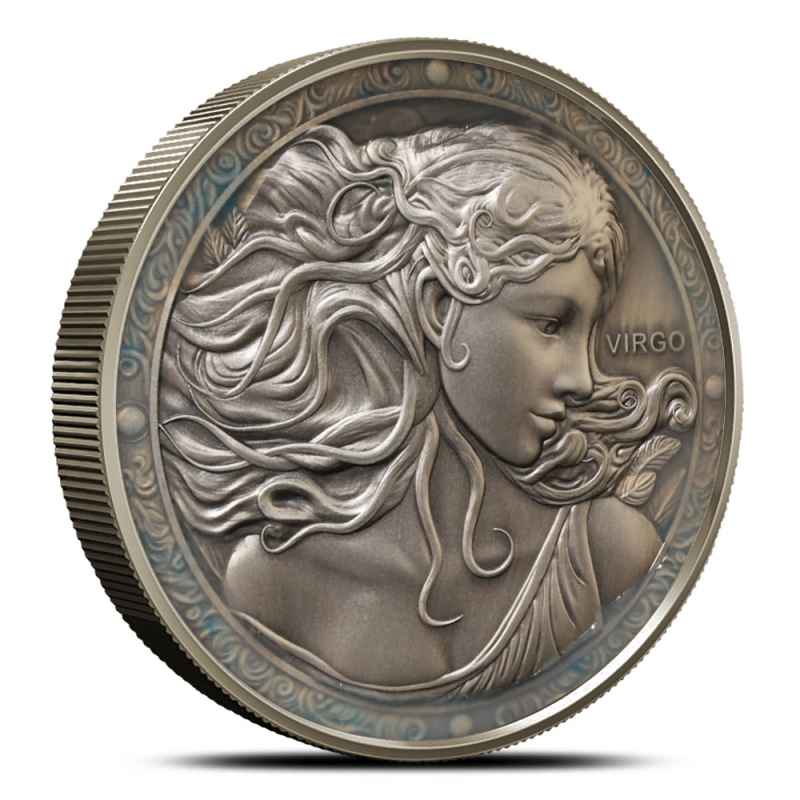 2025 5 oz Antique Niue Silver Virgo Coin (Box + CoA) l JM Bullion™