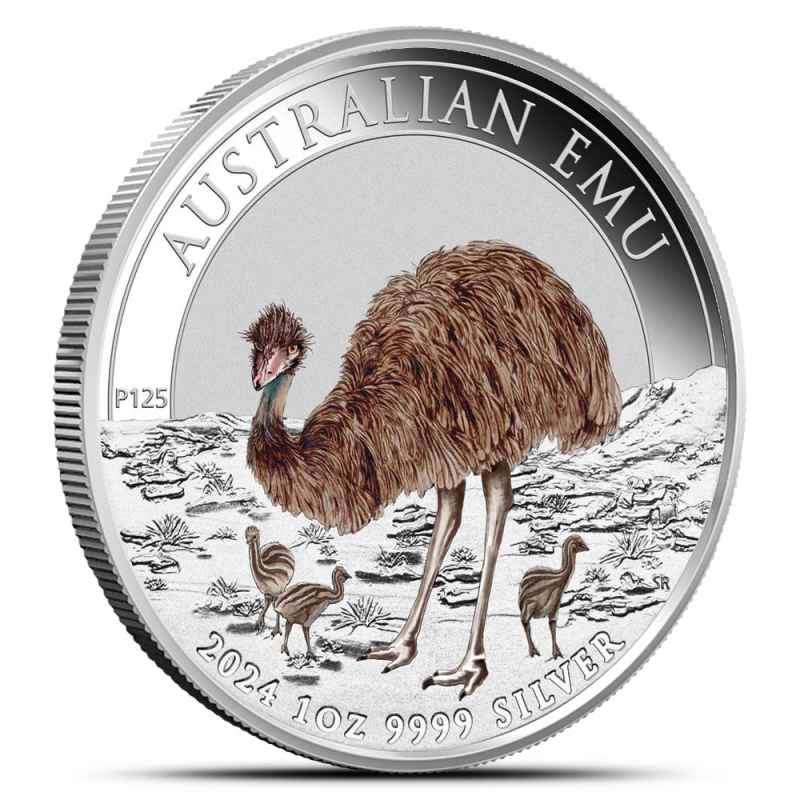 オーストラリア産　美麗タマムシ　31mm 2024 1 oz Colorized Australian Silver Emu Coin l JM Bullion™