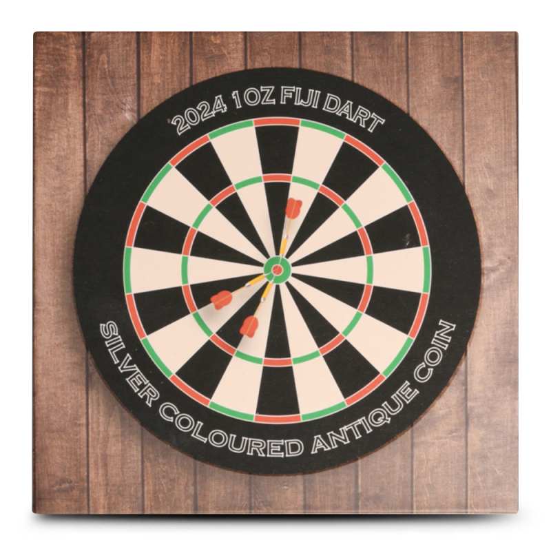 2024 1 oz Antique Colorized Fiji Silver Dart Coin (Box + CoA) l JM