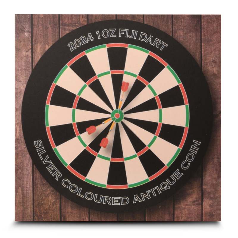 2024 1 oz Antique Colorized Fiji Silver Dart Coin (Box + CoA) l JM