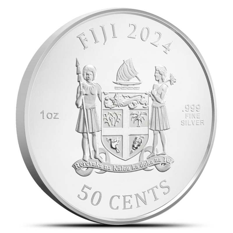 2024 1 oz Fiji Silver Mona Lisa x Van Gogh Coin (Proof-Like) l JM